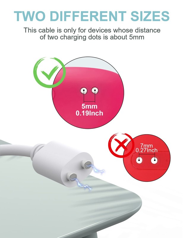 2.6Ft Magnetic USB DC Charger Cable Charging Cord - White(5mm/0.2in) gallery