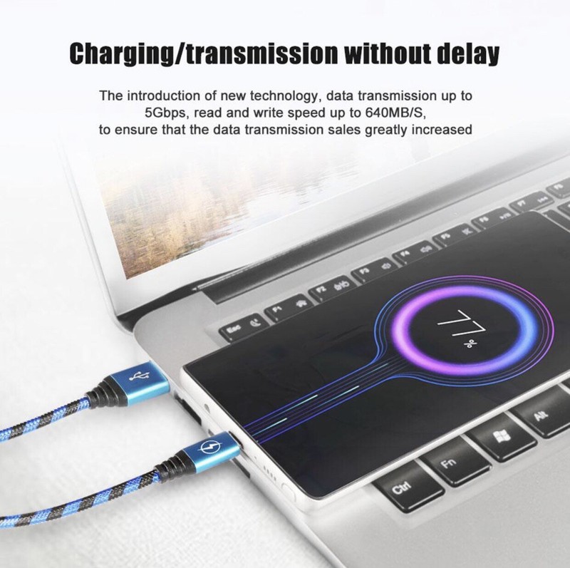 (x2) Micro USB Charging Charging Cable 3FT Long Nylon Braided USB TYPE C CABLE gallery