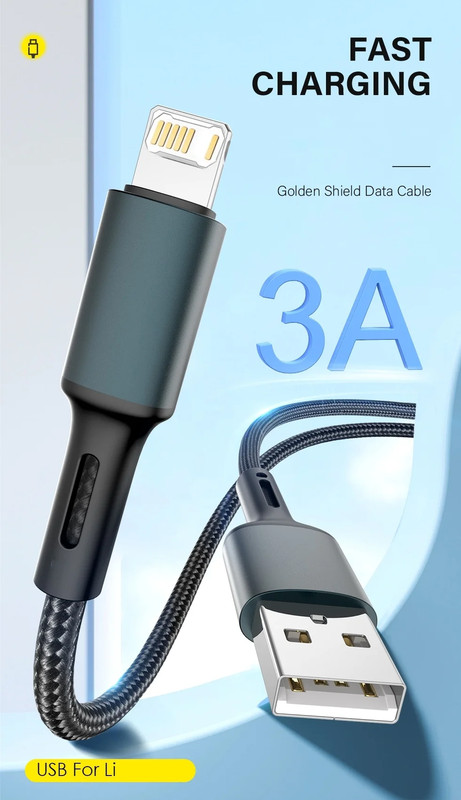 USB Cable for Iphone 5 6 7 8 plus X XS XR 11 12 13 14 Pro Max SE 1M 2M Long 0.25 gallery