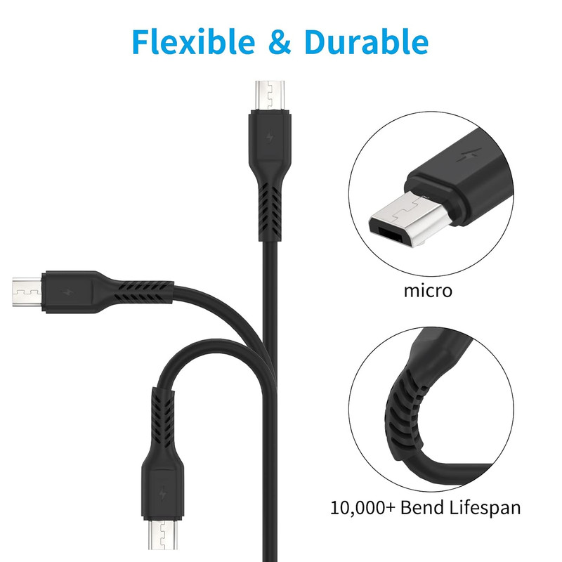 Short Micro USB Cable 1Ft [5 Pack] USB 2.0 Micro USB Charging Cable Android Char gallery