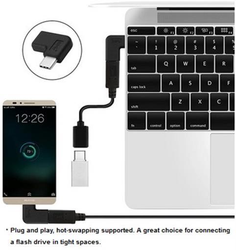 New Heavy-Duty 90 Degree Type-C USB 3.1 Male to Female Adapter for Smart Phones gallery