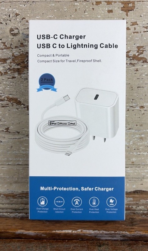 Usb-C Charger USB C To Fast Cable Box Of 2 Pack New