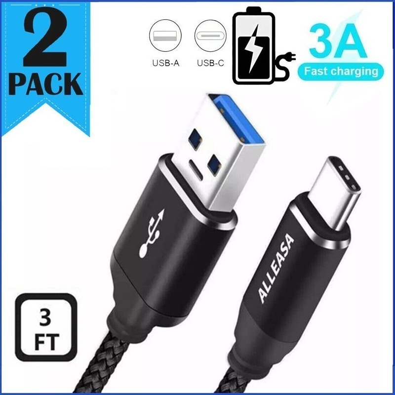 2PCS Heavy Duty Charging Phone Cable Type-C USB-C For Samsung Android LG Charger