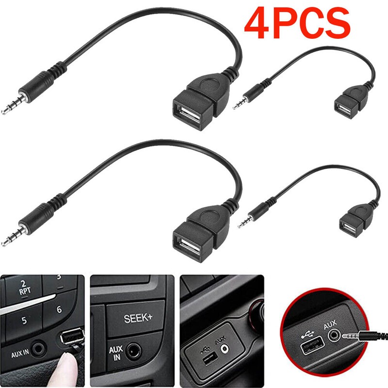 4Pack 3.5mm Male Audio AUX Jack to USB 2.0 Type A Female OTG Converter Adapter gallery