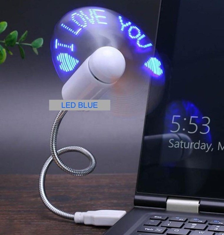 LED LIGHT USB POWER COOLING Mini FAN Travel Laptop Computer PC Desk (I LOVE YOU) gallery