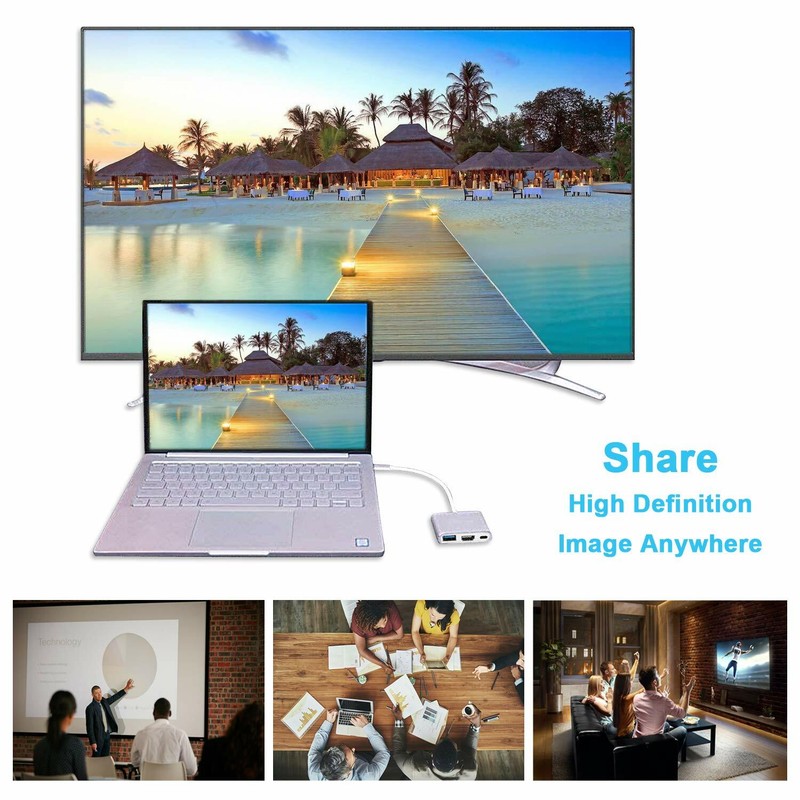 NEW USB Type C to HDMI HDTV TV Cable Adapter Converter For USB-C Phone Tablet gallery