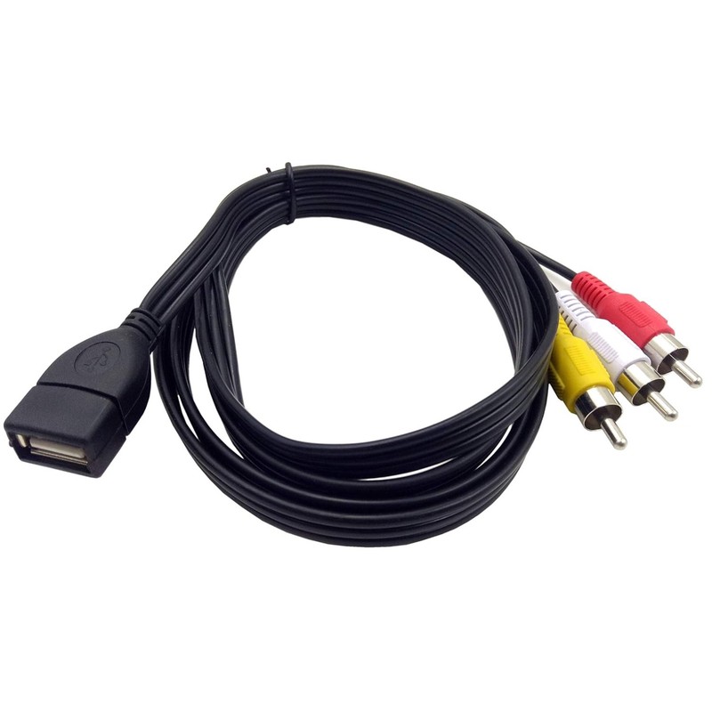 USB to 3RCA Cable, 5ft USB 2.0 Female to 3 RCA Male Cord