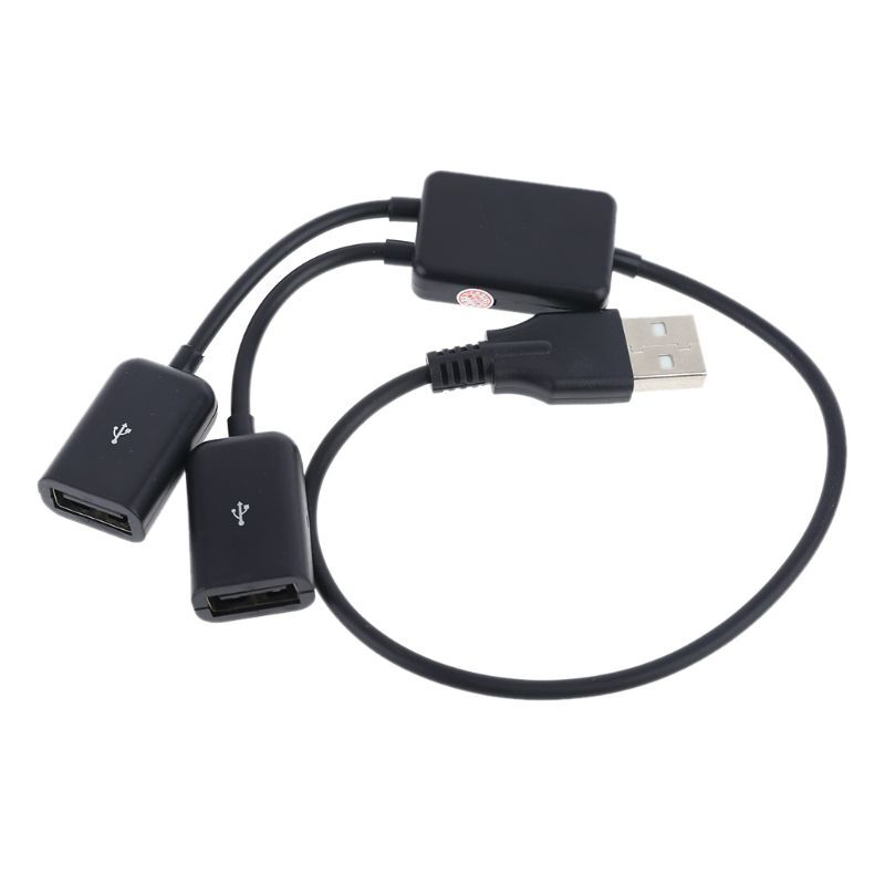 1PC USB2.0 Hub OTG Cable USB Male to Dual USB Female Adapter Converter 37cm