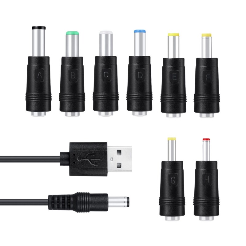 11 in1 5V USB to 5.5x2.5mm Plug Power Cable Connector for Cellphone LED gallery