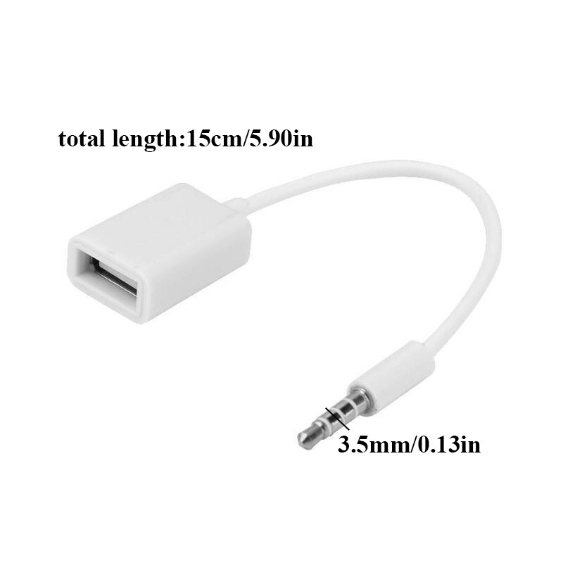 3.5mm Male Audio AUX Jack to USB 2.0 Type A Female OTG Converter Adapter Cable ~ gallery
