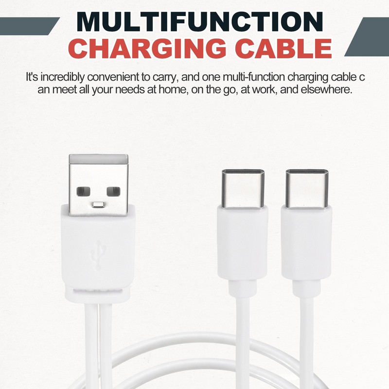 1 Pcs Multi USB A to 2 USB Type C 2 in 1 Splitter 12 Inch, White gallery