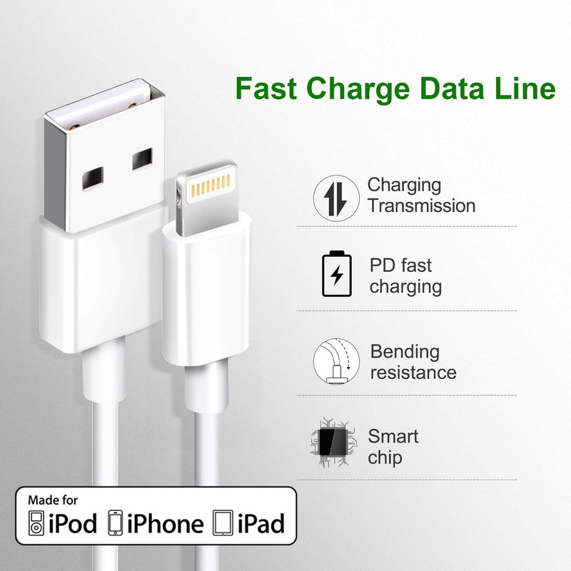 For Apple iPhone 12 XR XS Max X 8plus USB Charger Cable Charging Data SYNC Cord gallery