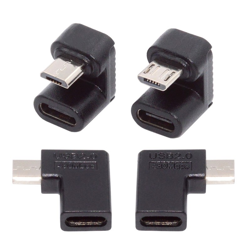 Chenyang 4pcs/lot Angled USB-C USB2.0 Female to Micro USB Male Power DataAdapter gallery