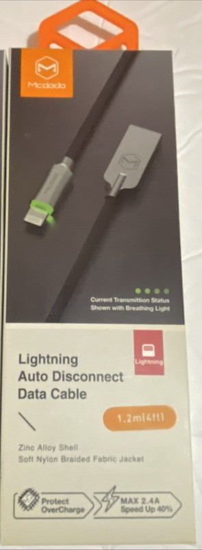Mcdodo Data Cable2.4A Fast Charge Auto Disconnect ZincAlloy Braided MicroUSB-New gallery