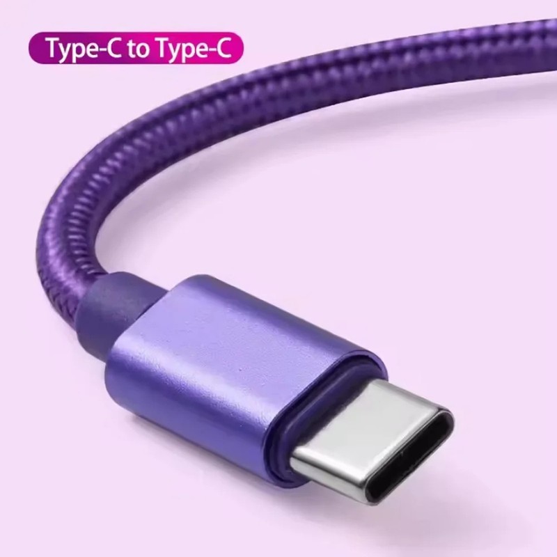 66W 5A Nylon 1m 2m 3m USB C To Type C Fast Charging Cable for Iphone 15 16 Pro M gallery
