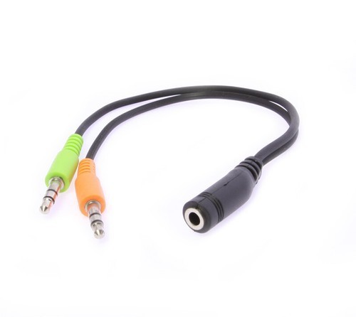 2x 3.5mm Cell Phone Headset to Computer Splitter Adapter Use Headset on Computer gallery