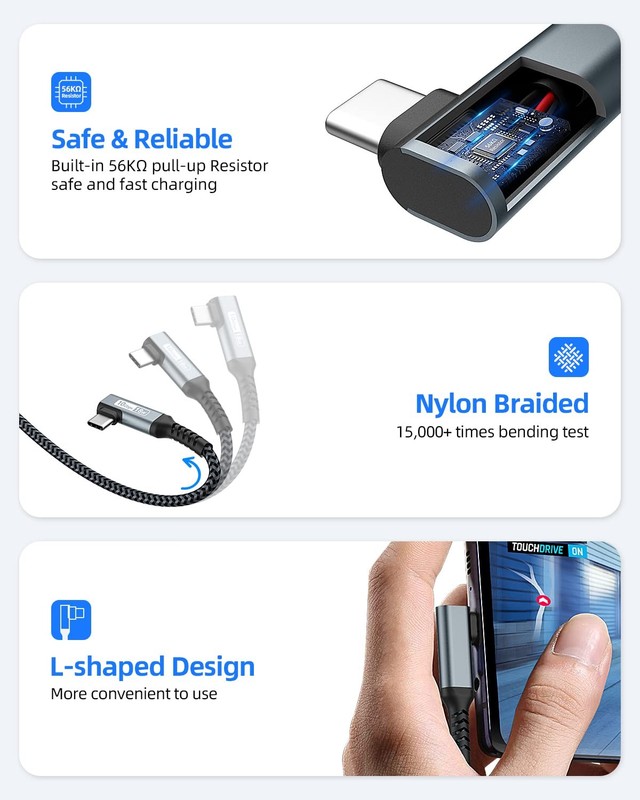 USB C 3.1 Gen 2 Cable, 0.5m USB A to C Nylon Braided 3A Fast Charge & Data Tr... gallery