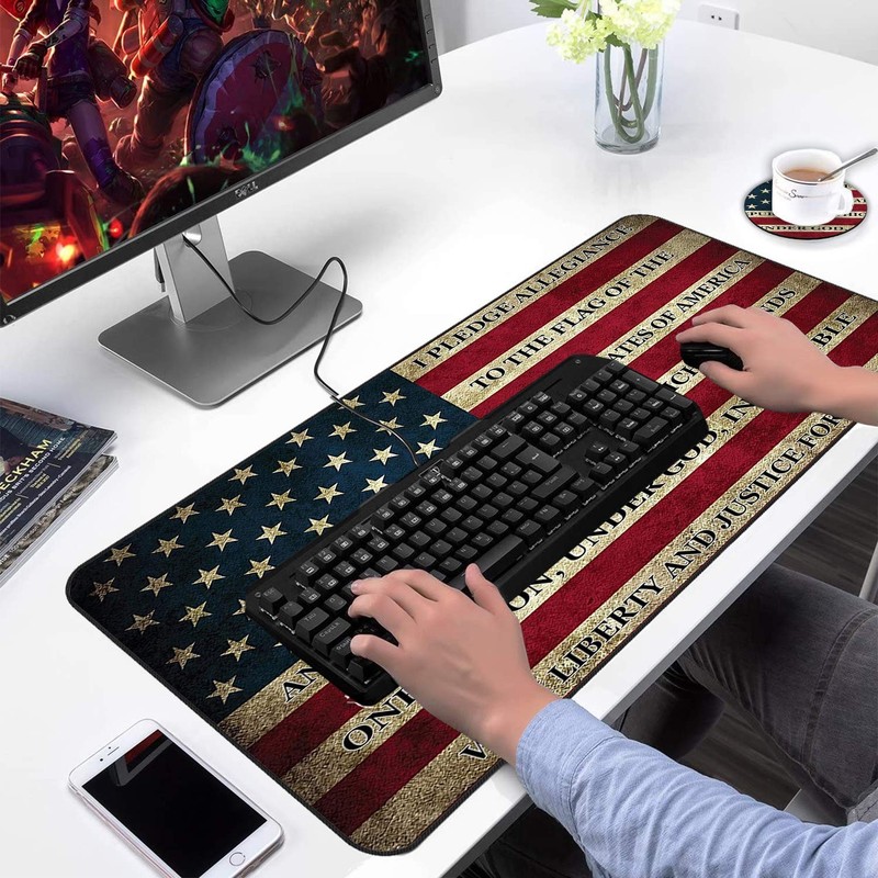 Extended Gaming Mouse Pad and Coaster, Large Non-Slip Rubber Base Mousepad wi... gallery