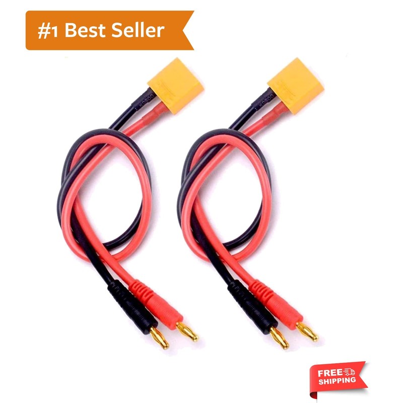 2 Pack XT90 Charging Cable XT90 to 4.0mm Banana Connector Adapter Charger Wir…