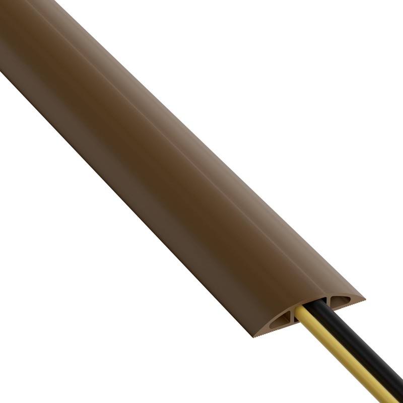 D-Line 6ft Floor Cord Cover, Cable Protector, Hide Extension 6 Feet, Brown