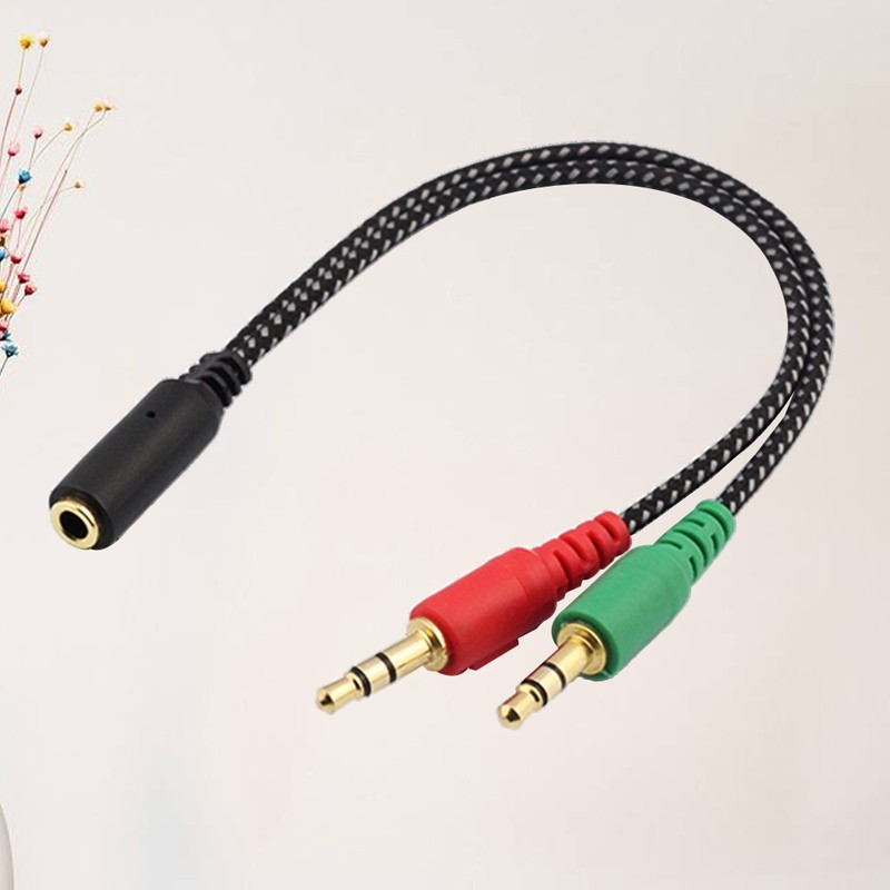 Durable Headset Splitter Cable Adapter for Pc Laptop with Mic and Audio Ports gallery