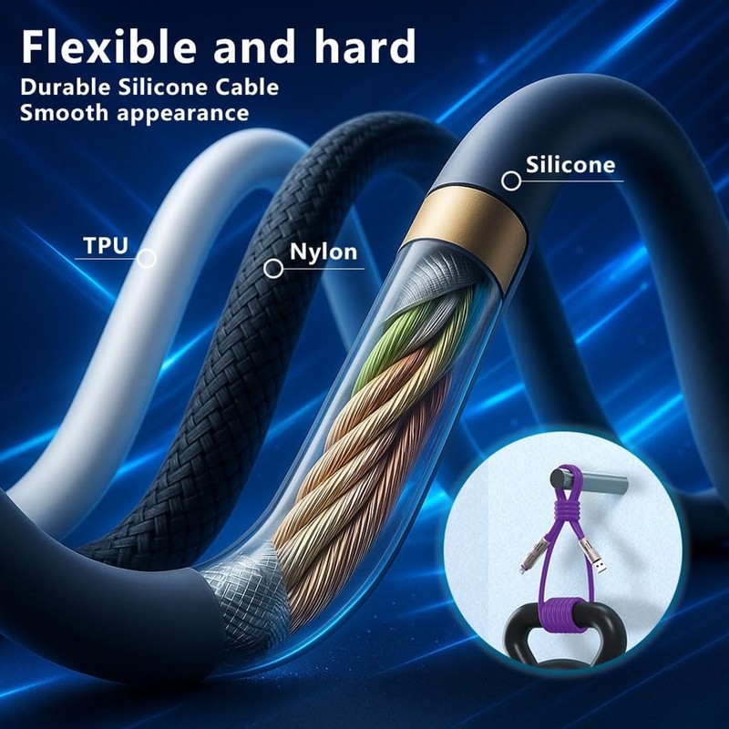 Bulk Lot 15/ 4-in-1 Fast USB Charging Cable, 240W, 3.3ft, USB A/C to C/Lighting gallery