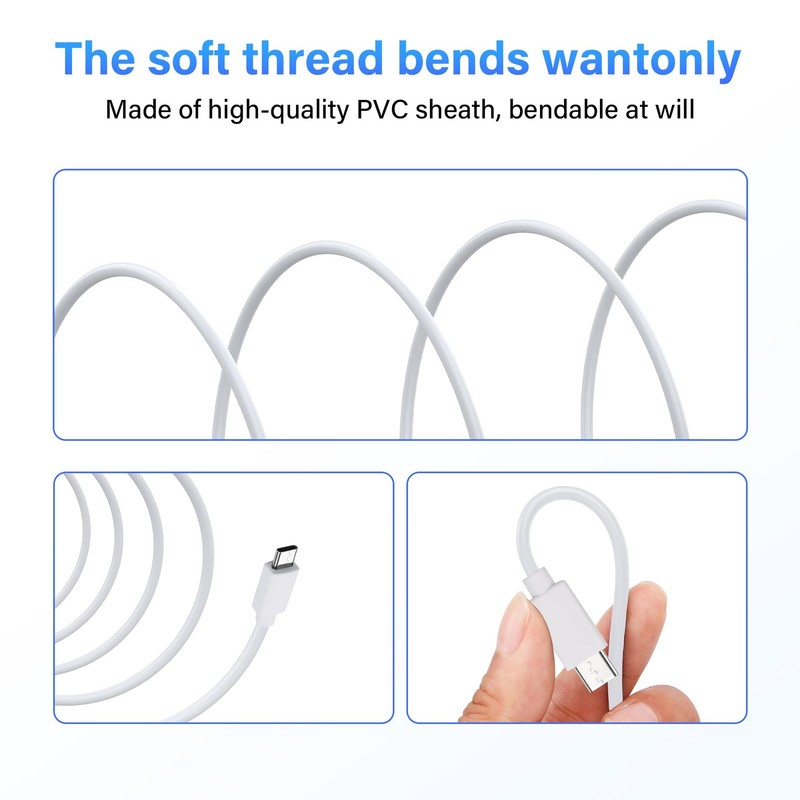 2 PCS USB Type C Male Plug 2 Pin Bare Wire Extension Power Cable 1 FT 20AWG 5V gallery