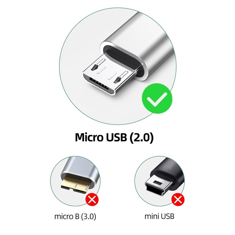 USB C to Micro USB Cable 1ft, 16W Charging & 480Mbps Data Transfer USBC Type C t gallery