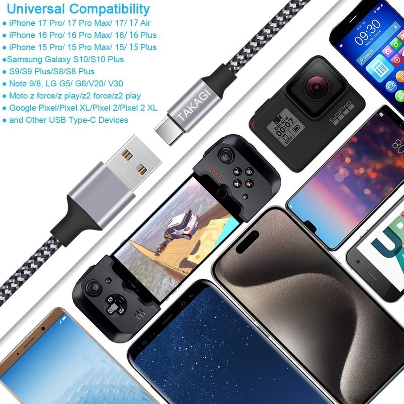 USB C Cable 3 Pack 6FT Fast Charging Nylon Braided USB A to Type C Cord gallery