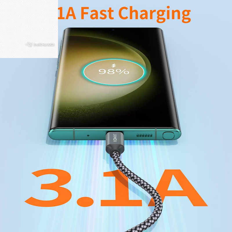 3 Pack Short 1ft USB A to USB C Cable Fast Charging Cord iPhone 16 15 Samsung (7 gallery
