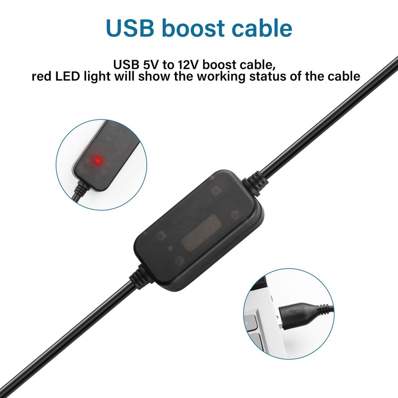 SinLoon DC boost cable 20AWG USB 5V to 12V boost converter, USB2.0 male to ba... gallery
