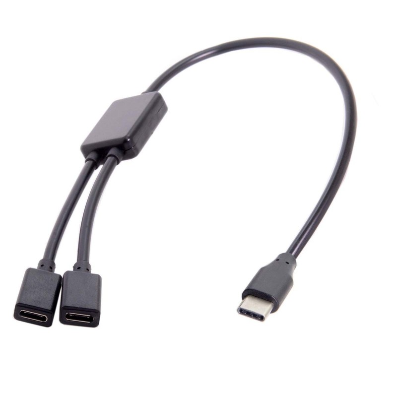 cablecc 30cm Type-C to Dual Ports USB-C Female Hub Cable 30cm, 1 2 gallery