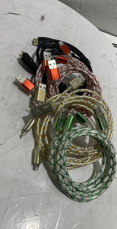 Assorted USB Charging Cables Braided Micro-USB Data Sync Cord Lot of 10 gallery