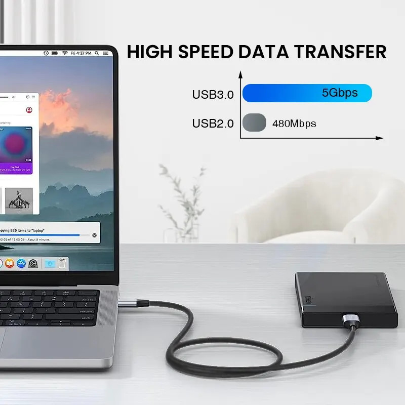 NIERBO USB C to Micro B Cord Hard Drive Cables Braided USB 3.0 Type C Male to Mi gallery