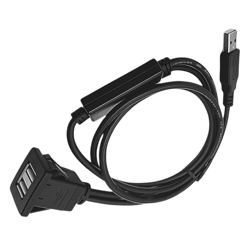 2 in 1 USB Male to Female Car Chargers Cable with Square Clip Design Waterproof