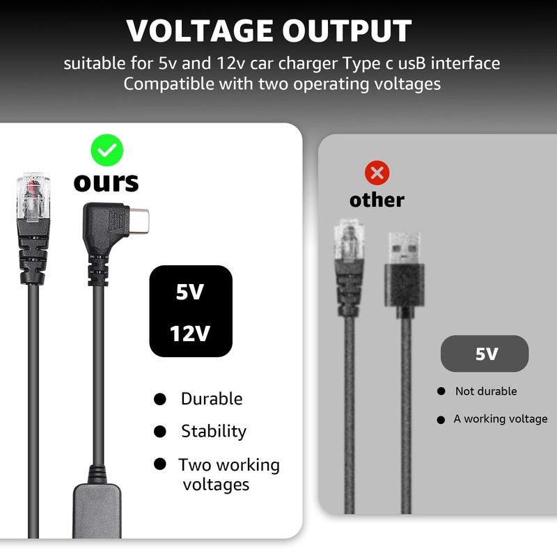 USB C to RJ11 for Escort Radar Detector Power Cord – Compatible with Escort M... gallery