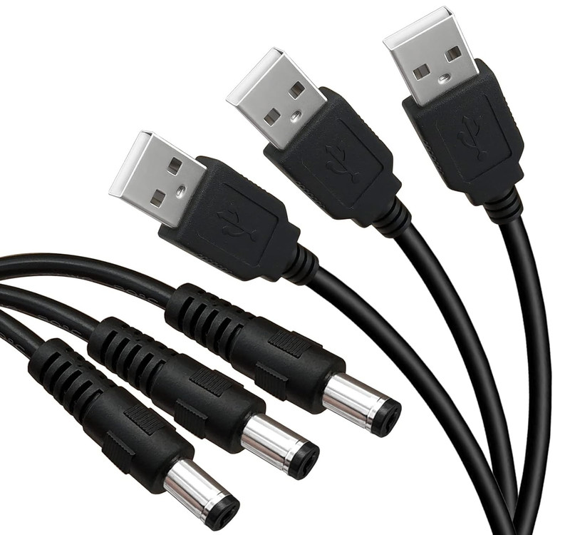 3-Pack 6Ft USB 2.0 Type a Male to DC 5.5 X 2.1Mm DC 5V Power Barrel Plug Connect gallery