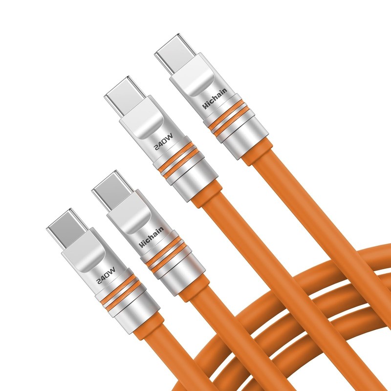 2 Pack USB C to USB C Cable 240W Fast Charging 4ft & 6.5ft, Waterproof Silicone gallery