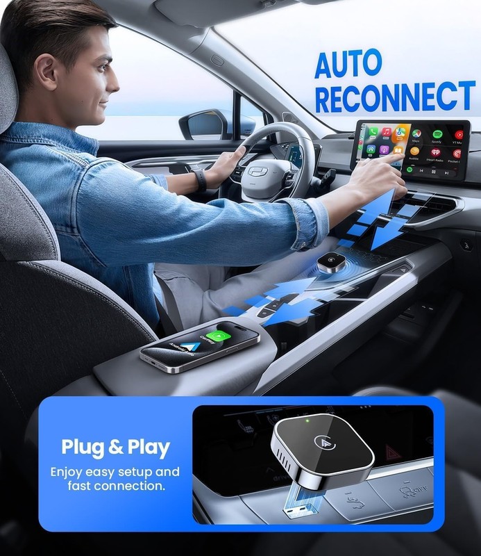 Teeran 2 in 1 Wireless CarPlay and Android Auto Adapter, gallery