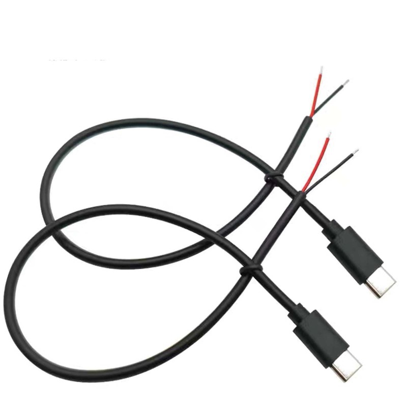 USB to 2 Pin Bare Wire Open Ends Power Cable, 2 Pack, Plug to Dual Wire Conne…