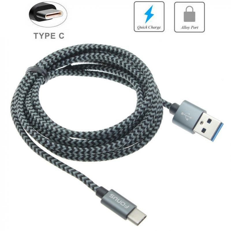 BRAIDED 6FT LONG TYPE-C USB CABLE SYNC POWER WIRE FAST CHARGE USB-C CORD - K27A gallery