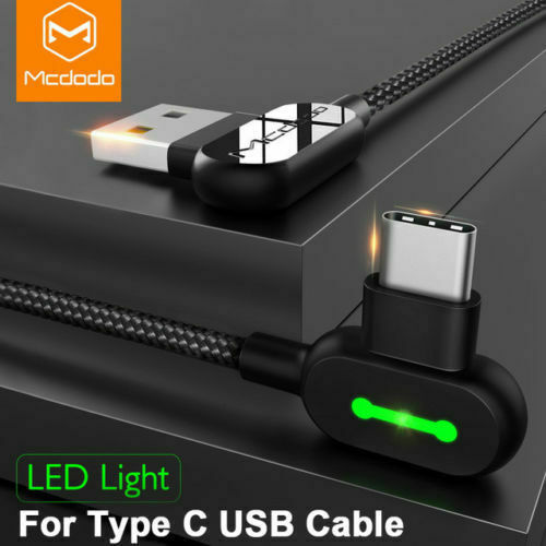 MCDODO 90° USB Type C USB C Fast Charger Cable Data Cord For Samsung Huawei OPPO