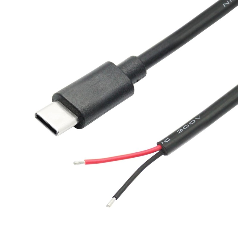 USB C to 2 Pin Power Cable 11 5V/5A Male Plug Pigtail for DIY Repairs - 4Pcs gallery
