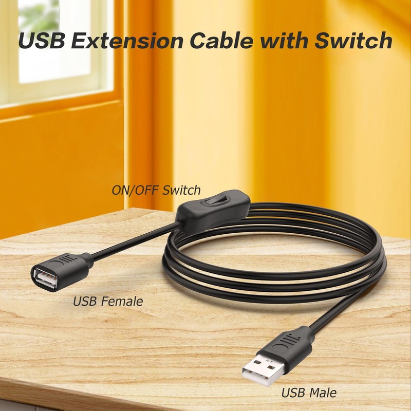 USB Extension Cable with On/Off Switch 90° 4.9FT LED Strips USB Fan Laptops gallery