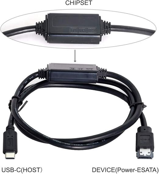 eSATA to USB C USB Type C Male Host to eSATA eSATAp HDD Cable for Laptop PC gallery