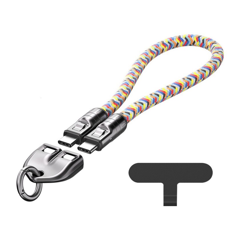 240W USB C Fast Charging Cable Wearable Lanyard 30cm 48V 5A 480Mbps Data gallery