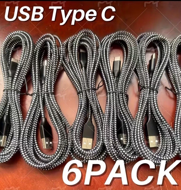 10ft USB-C Charging Cable 6 Count BRAND NEW