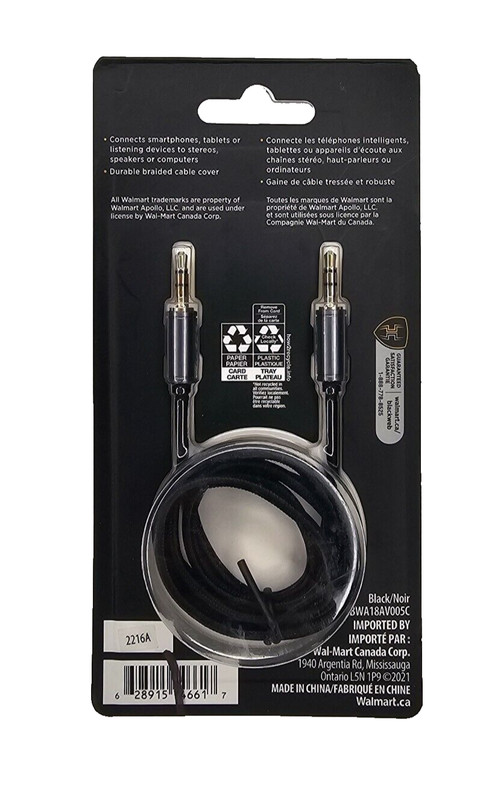 Aux Cable Blackweb 3Ft Connects Smartphones Tablets Audio Players Computers NIB gallery