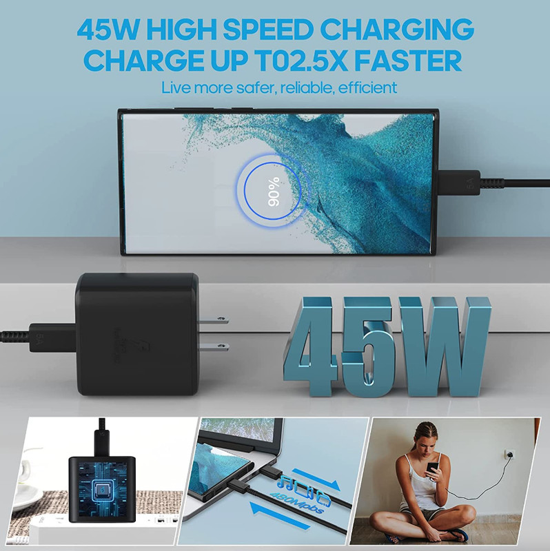 45W USB-C Super Fast Wall Charger + 6FT Cable For Samsung Galaxy S20 S21 S23 gallery