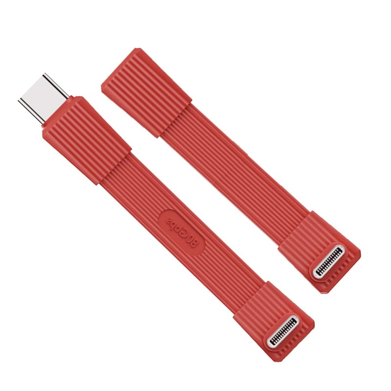 Red Color 2pcs/Set USB5.0 80Gbps Flat Slim FPC Male to Male & Female Extensio…